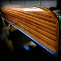 Newly re-varnished cedar strip canoe