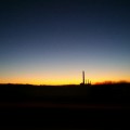 Dark sunset at the power station