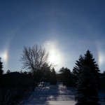 The sub-zero temps allowed almost full circle sun dogs #nofilter