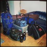 All this for a two night trip. Diving + skiing = lots of gear