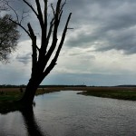 Ominous skies. We found shelter before the rain fell